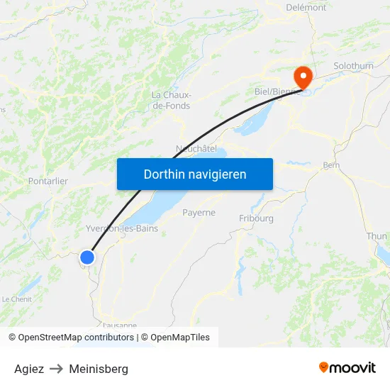 Agiez to Meinisberg map
