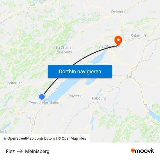 Fiez to Meinisberg map