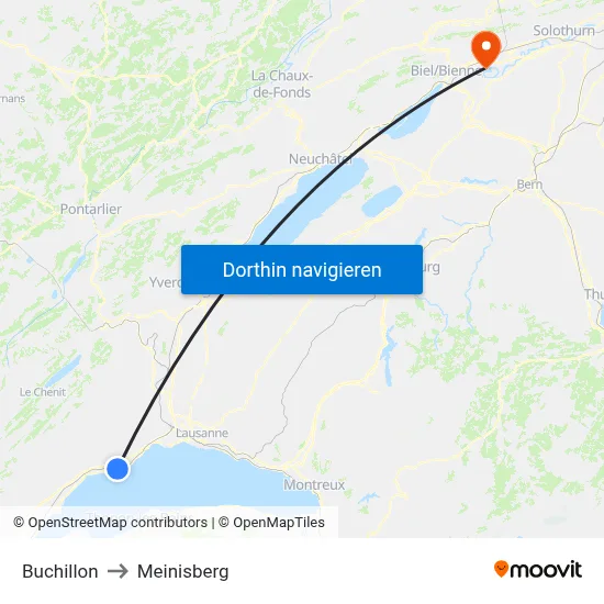 Buchillon to Meinisberg map