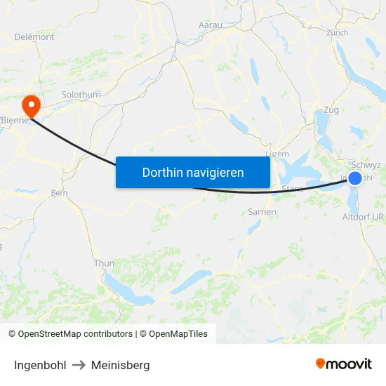 Ingenbohl to Meinisberg map