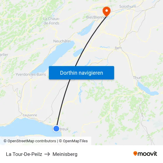 La Tour-De-Peilz to Meinisberg map