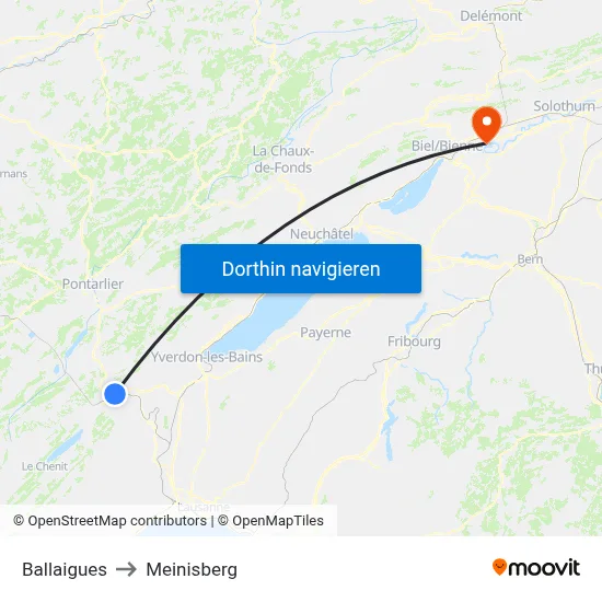 Ballaigues to Meinisberg map