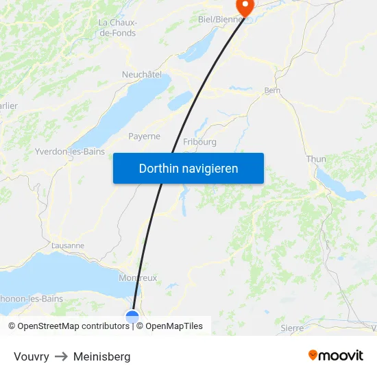 Vouvry to Meinisberg map