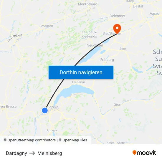 Dardagny to Meinisberg map