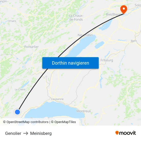 Genolier to Meinisberg map