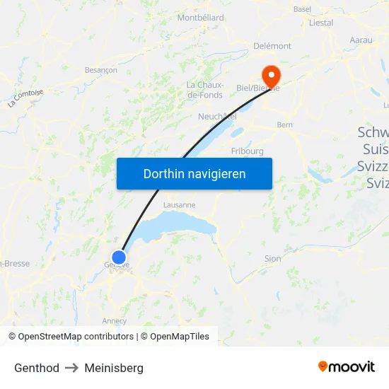 Genthod to Meinisberg map