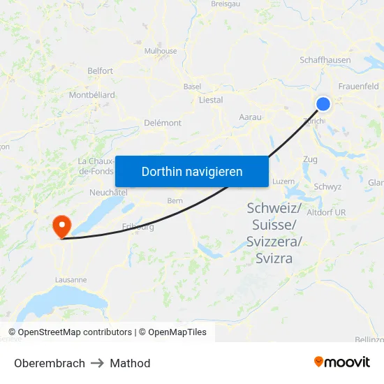 Oberembrach to Mathod map