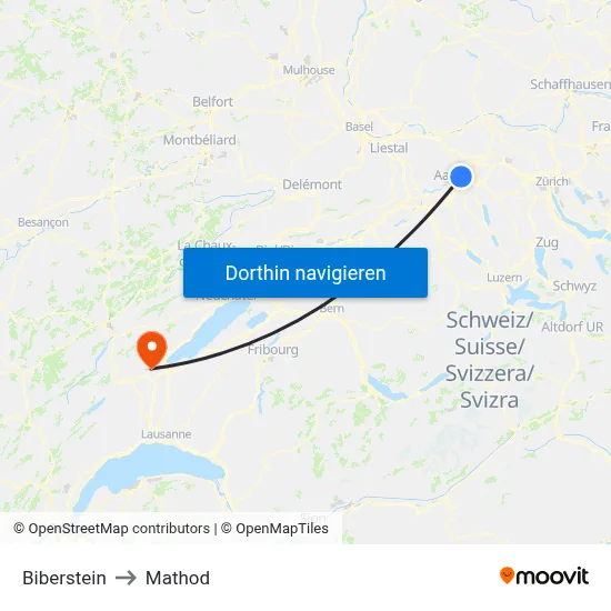 Biberstein to Mathod map
