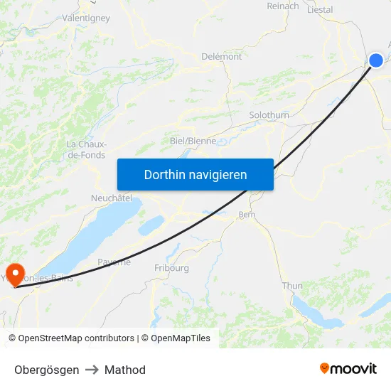 Obergösgen to Mathod map
