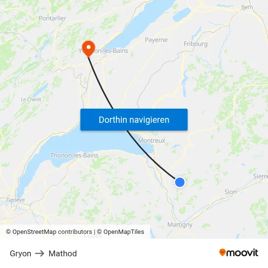 Gryon to Mathod map