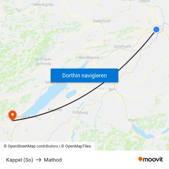 Kappel (So) to Mathod map