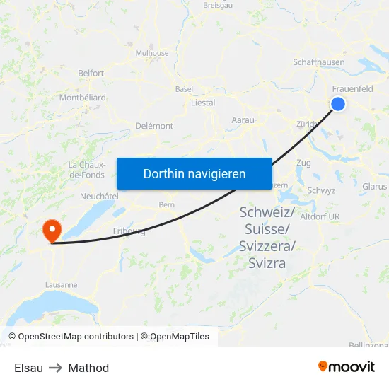 Elsau to Mathod map