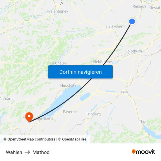 Wahlen to Mathod map
