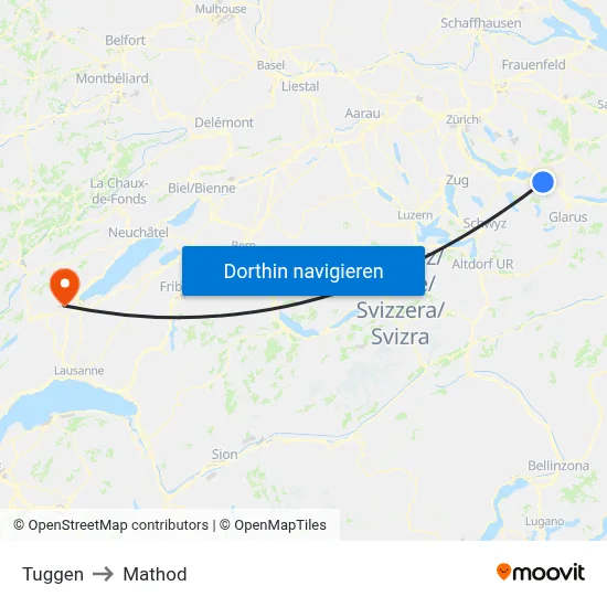 Tuggen to Mathod map