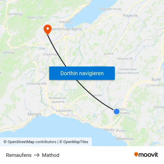 Remaufens to Mathod map