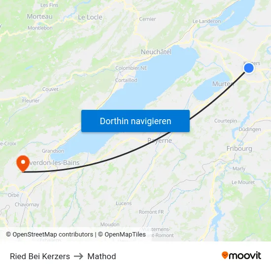 Ried Bei Kerzers to Mathod map