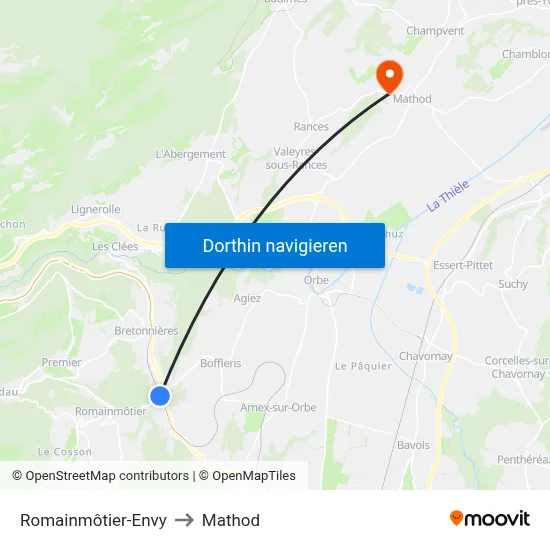 Romainmôtier-Envy to Mathod map