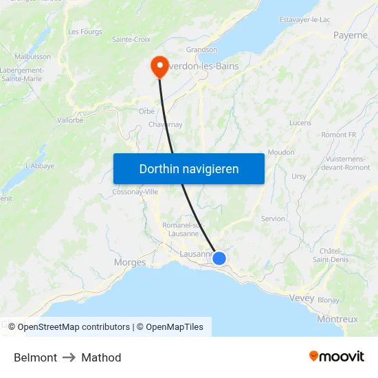 Belmont to Mathod map