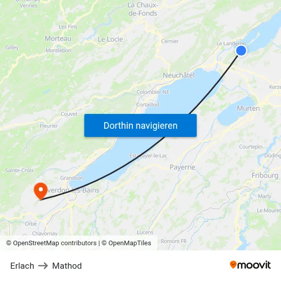 Erlach to Mathod map