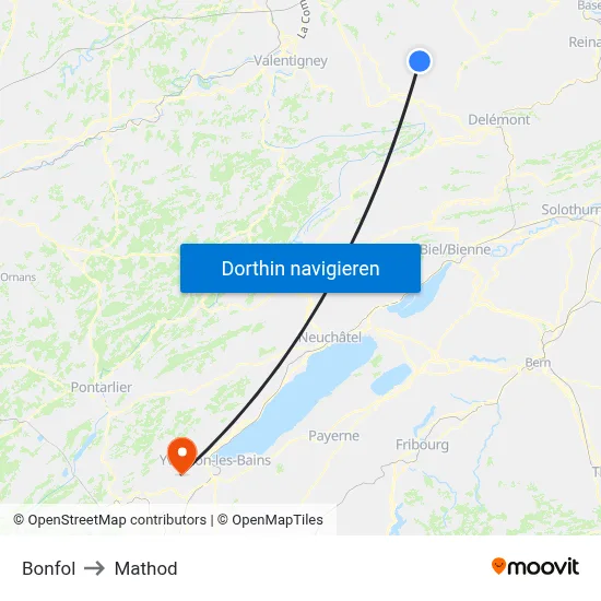 Bonfol to Mathod map