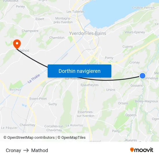Cronay to Mathod map