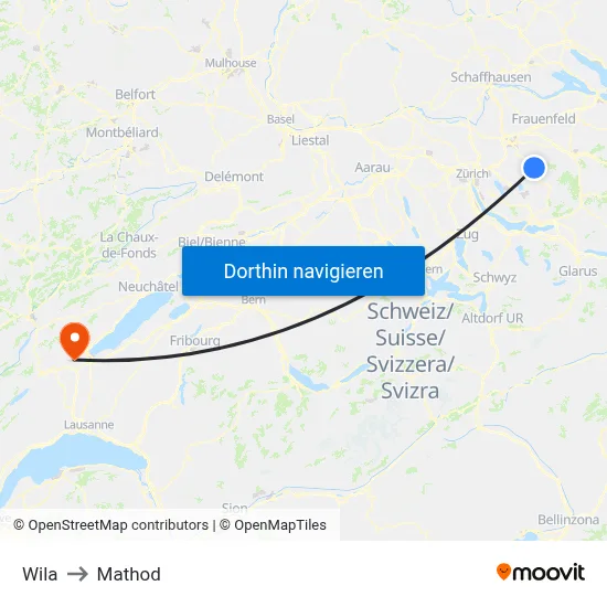Wila to Mathod map
