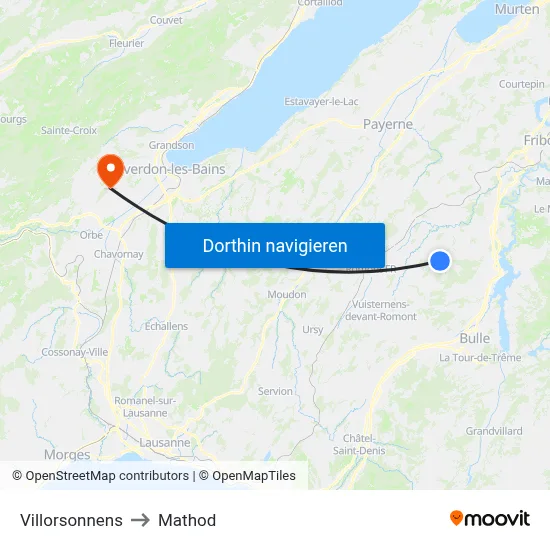 Villorsonnens to Mathod map