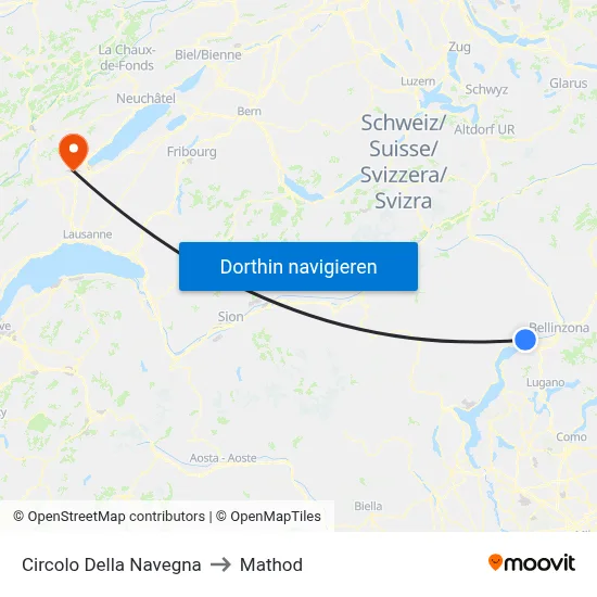Circolo Della Navegna to Mathod map