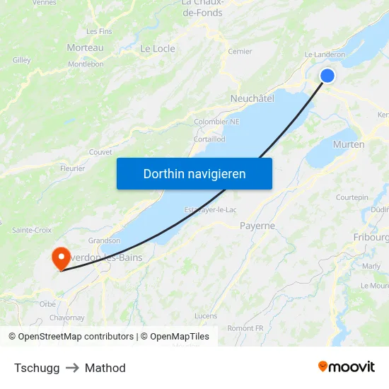 Tschugg to Mathod map