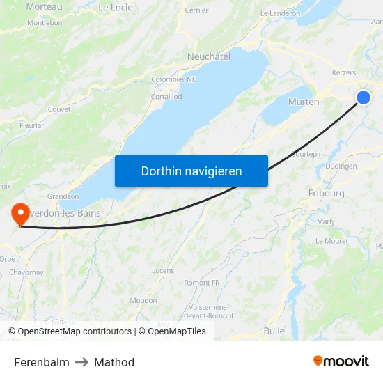 Ferenbalm to Mathod map