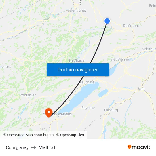 Courgenay to Mathod map