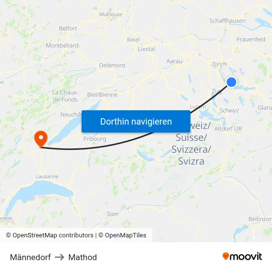 Männedorf to Mathod map