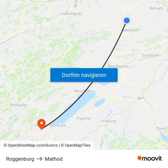 Roggenburg to Mathod map
