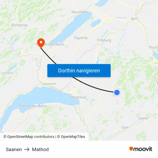 Saanen to Mathod map