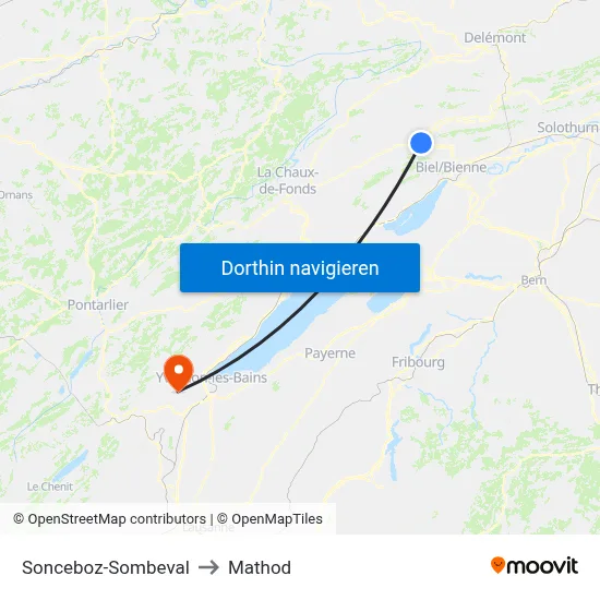 Sonceboz-Sombeval to Mathod map