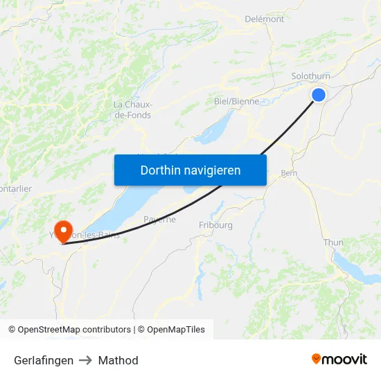 Gerlafingen to Mathod map