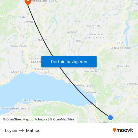 Leysin to Mathod map