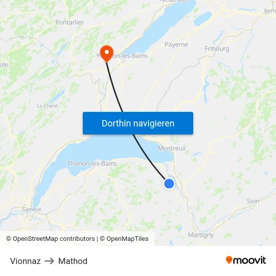 Vionnaz to Mathod map