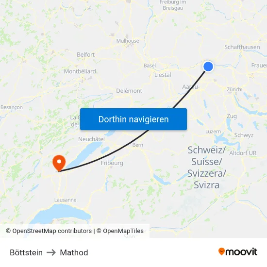 Böttstein to Mathod map