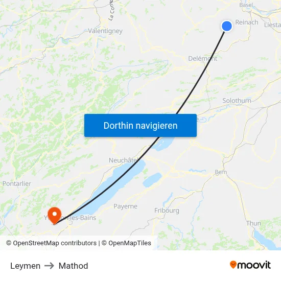 Leymen to Mathod map