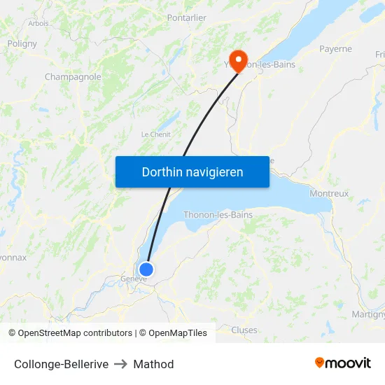 Collonge-Bellerive to Mathod map