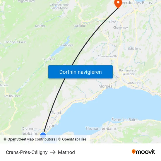 Crans-Près-Céligny to Mathod map