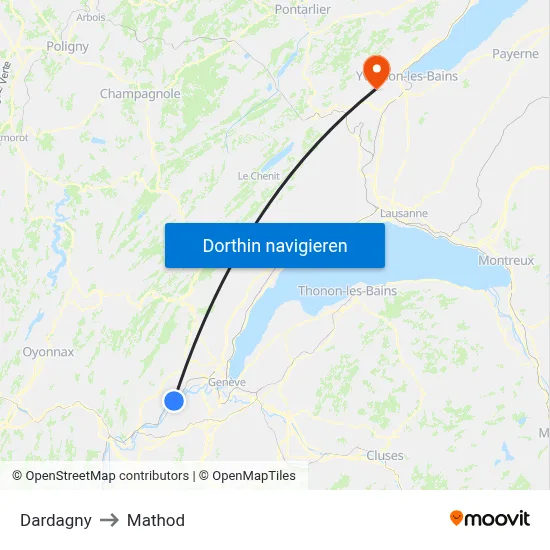 Dardagny to Mathod map