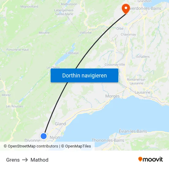 Grens to Mathod map