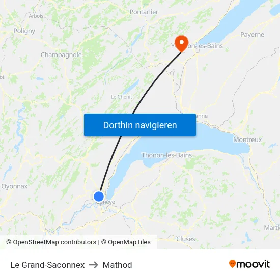Le Grand-Saconnex to Mathod map
