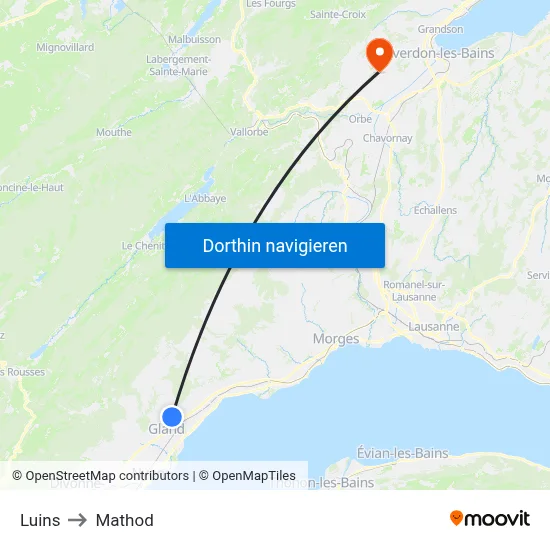 Luins to Mathod map