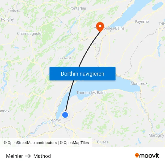 Meinier to Mathod map