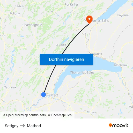 Satigny to Mathod map