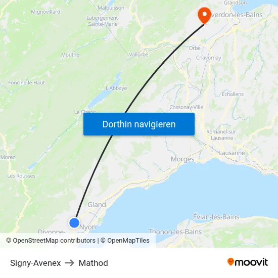 Signy-Avenex to Mathod map