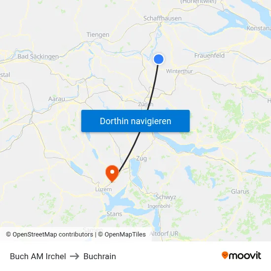 Buch AM Irchel to Buchrain map